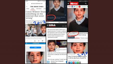 Boy 13 reported dead in 2017 by Irish Times then again in April of Covid-19 in the UK. We are being lied too.