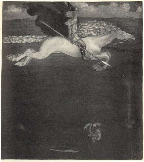 Click on image to see full-sized version "Odin and Sleipnir" (1911) by John Bauer