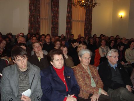 Click on image to see full-sized version A section of the audience, with Dr. Meyer's partner Chris in front, second from the right