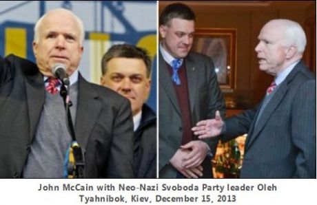 John McCain with Neo-Nazi Svoboda Party leader Oleh Tyahnibok, Kiev, December 15, 2013