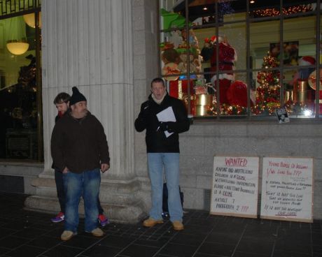 Supporters come down to join Kevin on the hunger strike.
