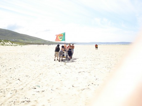 bringing the noise, bike tour sound system hits the beach