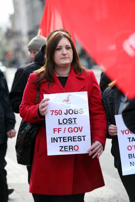 Unite Bank workers protest at Dil 