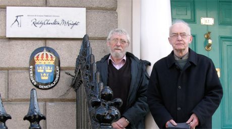 Click on image to see full-sized version Con Colbert, Raheny, and Jim Ronan, Swords, outside the offices of the Swedish Consulate General in Dublin. Mr. Paul Keane is the Honorary Consul General at the Consulate General of Sweden which operates from the offices of Reddy Charlton McKnight, Solici