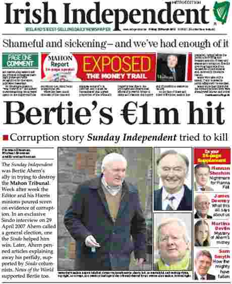 Click on image to see full-sized version The story you won't read in Irish Independent on 23 March 2012 - but they know it's true