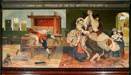 Click on image to see full-sized version John Kay inventor of the Fly Shuttle, by Ford Madox Brown