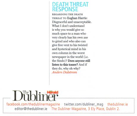 Click on image to see full-sized version Comment on Eoghan Harris in Independent Newspapers publication