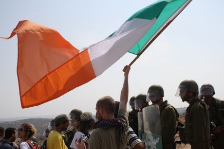 Click on image to see full-sized version Irish activists at Bil'in Demonstration against Apartheid wall